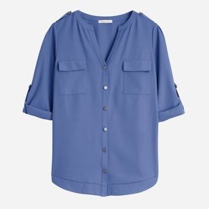 Light Blue Button Down Blouse- Small
